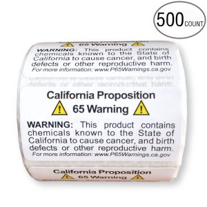 Prop 65 Labels 2 x 1 Inch