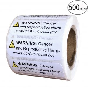 Prop 65 Labels 1.5 x 0.5 Inch